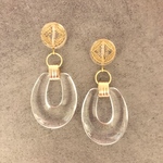 再販❣️大ぶりピアス/大ぶりイヤリング♡ドイツ製アクリルカボション✖️クリスタル