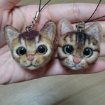 オーダー品 羊毛フェルト 猫ちゃんストラップ
