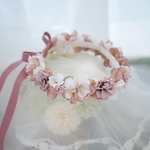 再販♡flower  crown〜アンティークローズのベビー&キッズ花冠〜