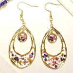 ゆらゆら2連しずく  アリッサムの春夏レジン  ピアス  イヤリング