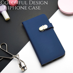 手帳型 iphone ケース iphone8 iphoneXs iphone7 iphone6s iphone8plus スマホケース ミラー付き 大人可愛い シンプル かわいい ネイビー
