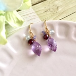 【ワケアリsale】ピンクアメジスト・ピアス