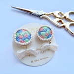 mosaic.刺繍ピアス（水族館）