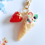 ミックスフルーツ＊ワッフルコーンアイスキーホルダー★