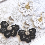 レースフラワーのピアス＊イヤリング
