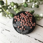 【ブローチorヘアゴムorパッチンピン】ミモザ刺繍