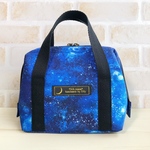 ワイヤー口金の持ち手付きポーチ 宇宙