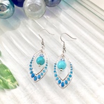 ターコイズのシルバーレース ピアス イヤリング