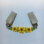 花【ひまわり】ビーズのカーディガンとめ(ネコポス送料無料)