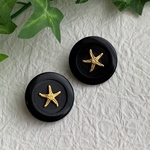 【SALE】【ゴールド】ヴィンテージ   スターフィッシュデザインアクリルボタン 2個セット