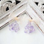 りぼんとふんわり紫色あじさいピアス(チタンピアス)