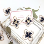 再販×5以上♡刺繍レース紫陽花(ネイビーゴールド)♡送料込み