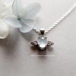 天使のたまご/milky aquamarine angel egg necklace 