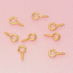 ★16g(約210個) 直径約8mm/幅4mm/穴2mm/ネジ太さ1mmヒートン(ゴールド)