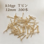 送料無料‼︎【K16GP】Ｔピン 12mm 100本 高品質♡