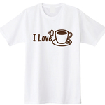 【送料無料】アイラブコーヒーTシャツ 全3色 100-XXLサイズ 喫茶店Ｔシャツ カフェＴシャツ 珈琲 コーヒー豆 純喫茶