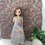 リカちゃん  服   フラワー青