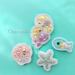 ビーズ刺繍♡マーメイドと海の仲間たちブローチ