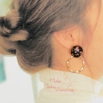 No.85 花柄のシンプルピアス