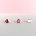 ☆再販2☆【樹脂製ノンホールピアスタイプ】14kgf 宝石質3A sweet color天然石 ブリリアントカット スタッドタイプイヤリング