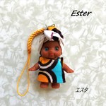 【タンザニアの子ども支援】愛のキューピー ストラップ Ester