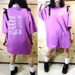 苺 骨 リボン トップス XL.XXL紫