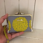 新色！がま口Wキーケース＊紫陽花柄グレー×イエロー＊L size