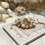 薔薇といちごと白詰草のへアクリップ