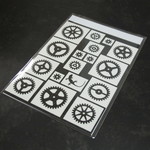 歯車転写式ステッカー　１　マットブラック