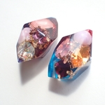 ビジュー入り鉱石のピアスor イヤリング🌼 レジン  鉱石レジン