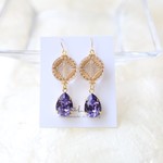 ドイツ製コイン（クリスタルG）とスワロのしずく（タンザナイト）♡ピアス・イヤリング♪【K18・K14GF/14kgf対応】
