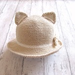 【ｚ様ご予約品】コットンのねこ耳ハット