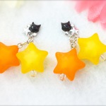 お星さまの黒猫ピアス（くろねこ）