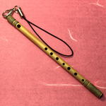 拭漆塗り調唄用天地巻篠笛ストラップ【受注製作】《第4販》※名入れｵﾌﾟｼｮﾝ有