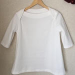 5分袖 ボートネック プルオーバー(オフホワイト)