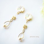 贅沢ビジュー 秋の実り 3色パールピアス