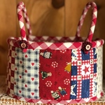 パッチワークバスケット＊カントリー red  sewing