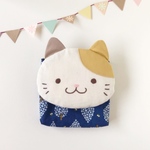 ふんわり☆ねこさん　移動ポケット　みけさん×青い森