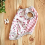 【再販】犬服 キャンディ＋ギンガムチェック柄 いちごミルク（Ｍサイズ）