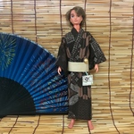 リカちゃんパパ 浴衣　枯茶