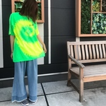 【タイダイ】RAINYロゴTシャツ (グリーン×イエロー)