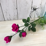 【再販】粘土の花・🌼ローズピンクの小薔薇♪(三角瓶・麻布つき)