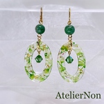 #363フラワーピアス・イヤリング_ グリーン