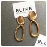 75.ゴールド変形フープ ボリュームピアス ZARA IENA プラージュ 
