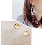再販* [新色追加♥️]パールシャワーとメタルプレートイヤリング(ピアス)
