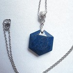 🔷六芒星  ヘキサグラム🔷 ダビデの星 🔷ラピスラズリ天然石ペンダント　（ステンレスチェーン）　