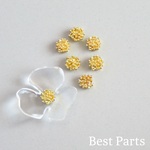 10pcs 花芯パーツ つぶつぶ ゴールド