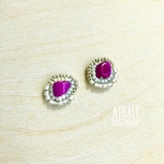 ピアス ビーズ刺繍 purple shell＊ 