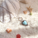 《silve925》chibi  heart  larimar ❤︎ necklace
