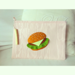 I ♥︎ hamburger cluch bag (BABY PINK)